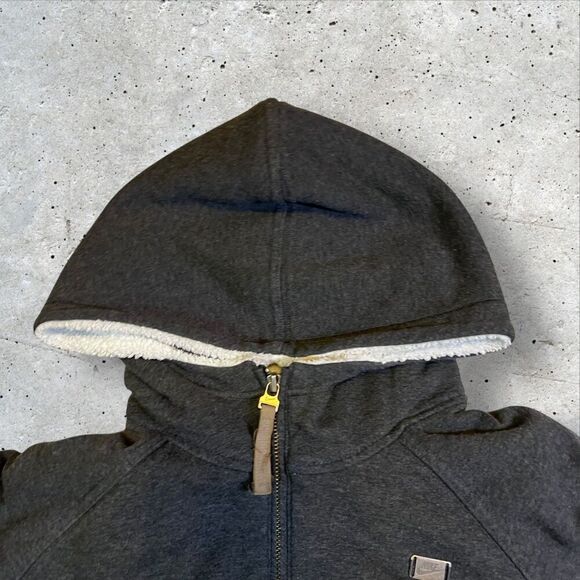 Nike Activewear Full Zip Jacket Youth Size XL 16-18 Gray Sherpa Lined Hooded - Picture 2 of 9